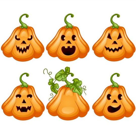 Funny Ghost Pompoen Halloween vector 02  