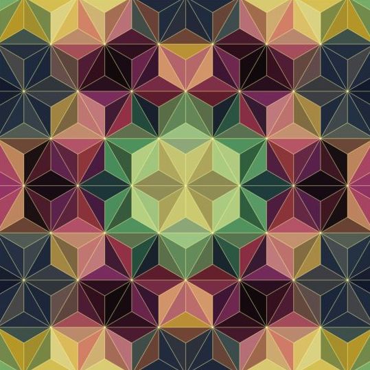 曼荼羅パターンベクトル02と幾何学的形状  