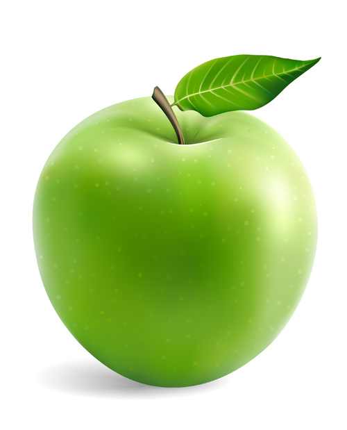 Green apple vector material  