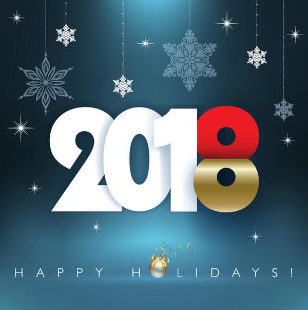 Happy holiady 2018 new year background vector  