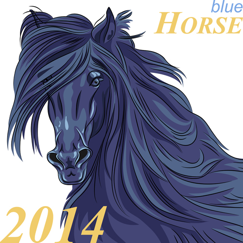 2014 horses creative design vector 08  