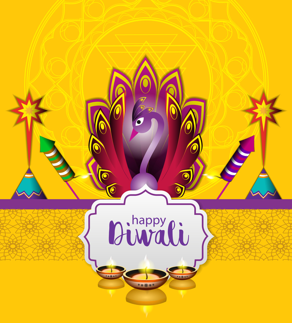 Diwali indien tradition spirituelle vacances fond vecteur de la fête  