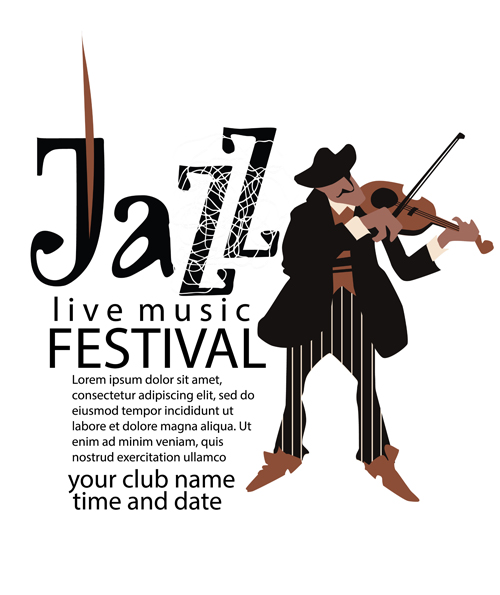 Jazz music poster vector 02  