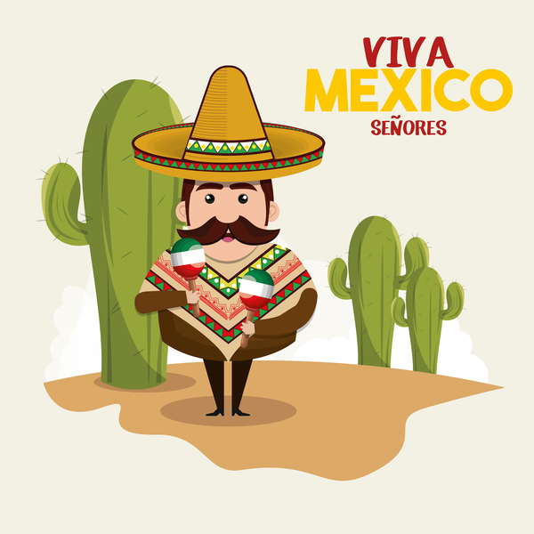 Mexico viva festival poster vector design 02  