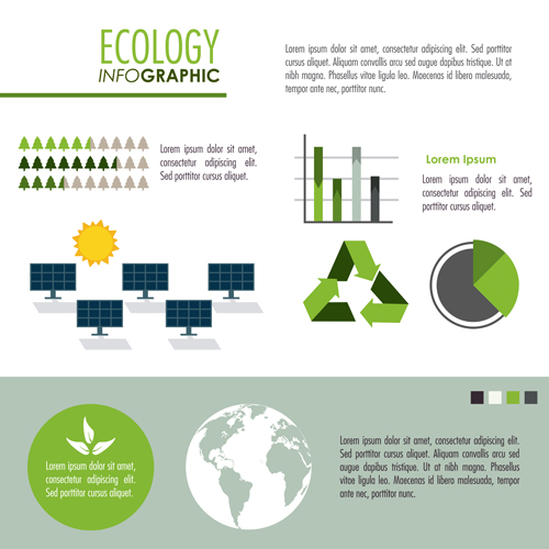 Modern ecology Infographic vectors material 07  