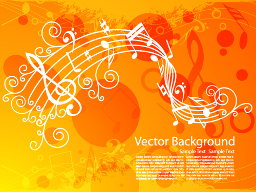 Set of Musical backgrounds vector graphic 01  