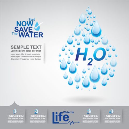 Now save water publicity template design 12  
