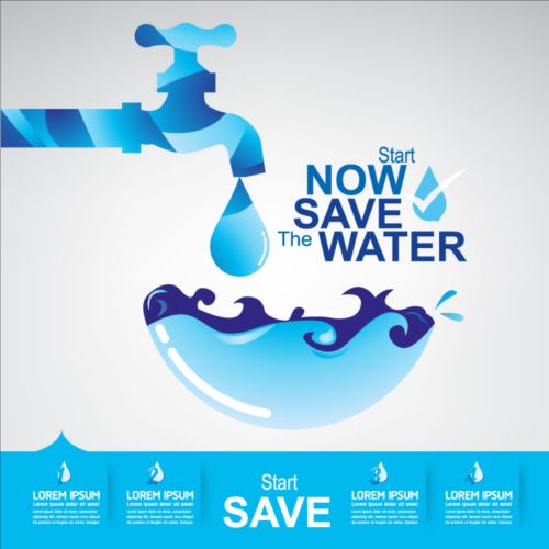 Now save water publicity template design 22  