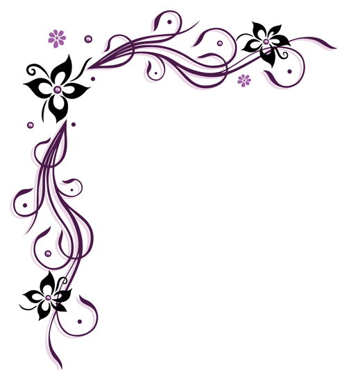 Pruple floral ornaments vectors 02  