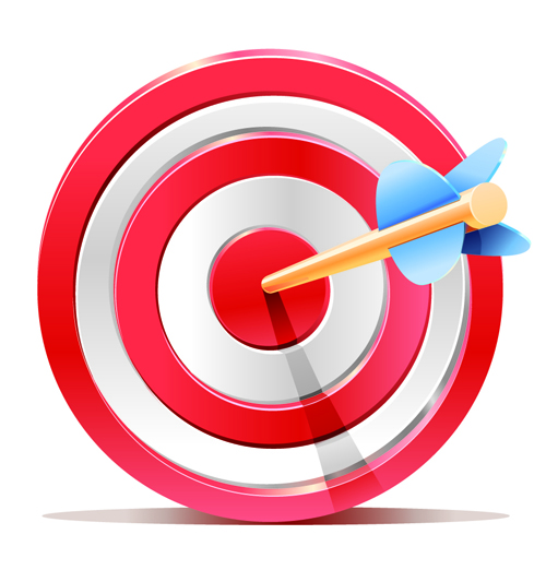 Red Target Aim with Darts elements vector 01  