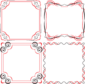 Set of simple hand drawn frame vectors 01  