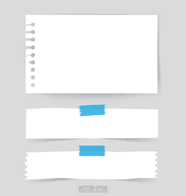 Simple note papers vector material set 03  