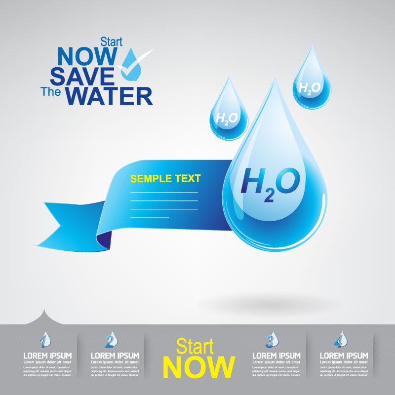 Start now save the water infographic vector 09  