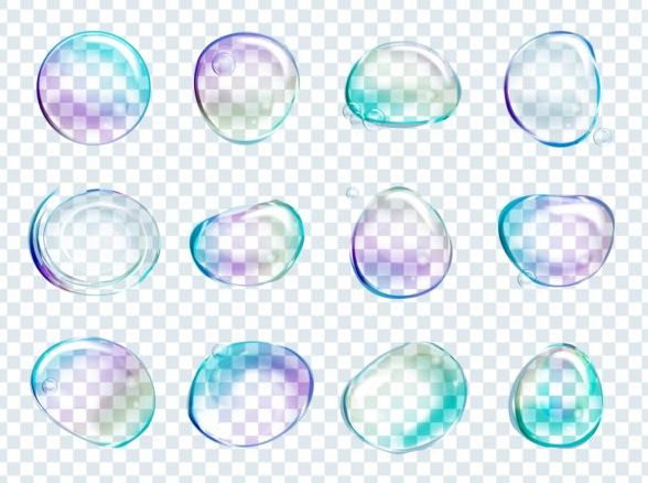 Transparent bubble illustration vector set 01  