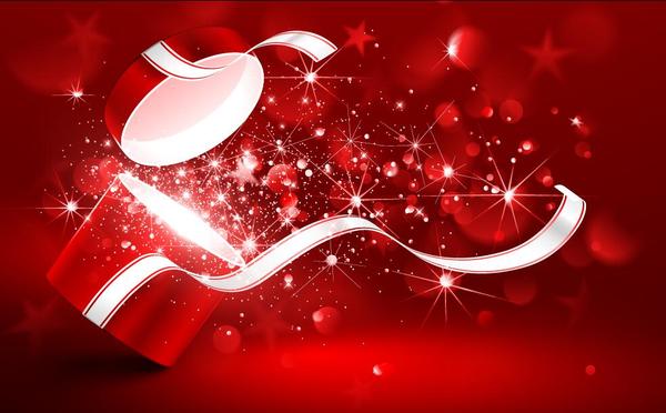 Valentine gift boxs with red background vector 03  