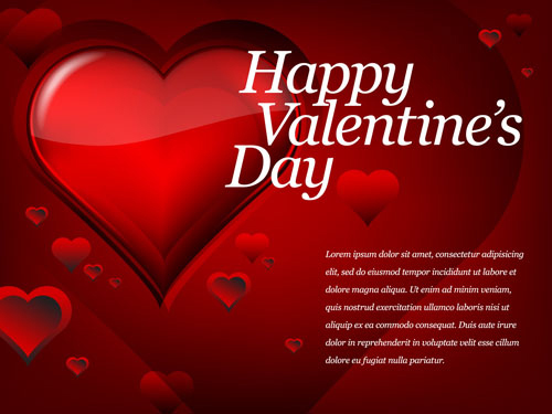 Red Style for Valentine day design vector 03  