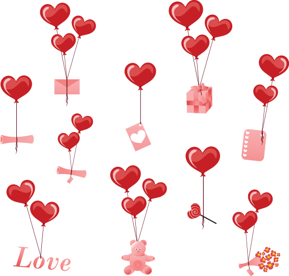 Valentines Day Romantic ornaments vector 01  
