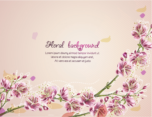 Vector Floral background art set 06  