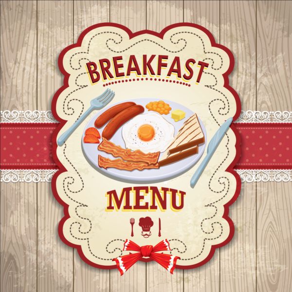 Vintage breakfast poster design vector  