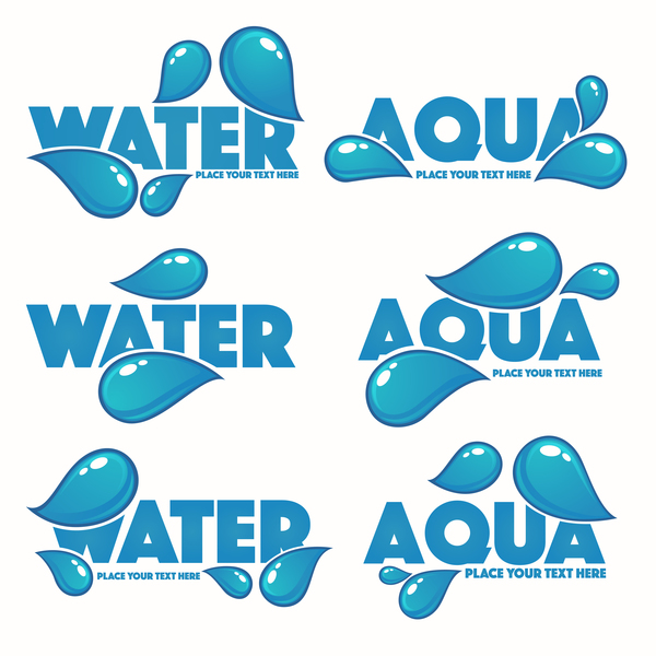 Wasser mit Aqualogos Vektor  