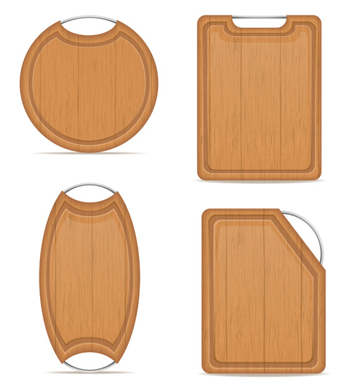 Wooden cutting board vector design set 10  