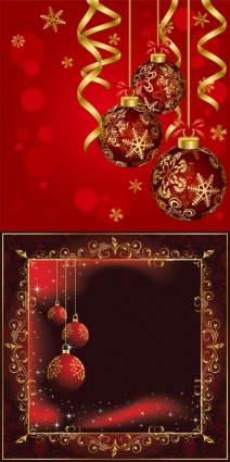 Vector set of christmas shiny background material 07  