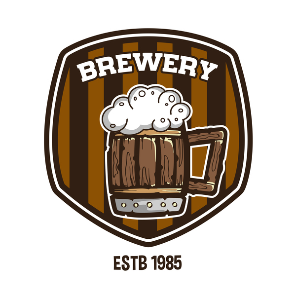 Bier Etikett und Brauerei Emblem Vektor  