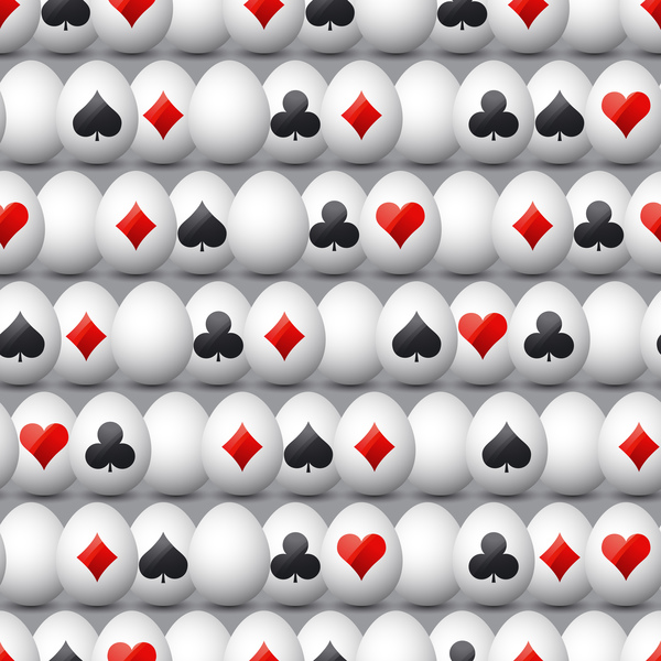 Osterei mit Poker Zeichen Muster Vektor 02  