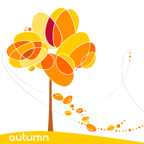 Set of Leaf fall vector backgrounds vector 05  