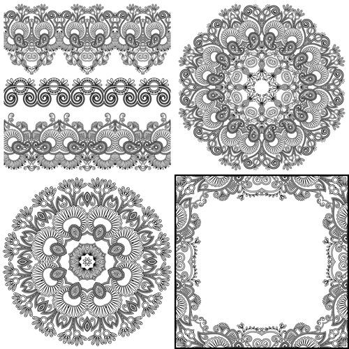 Vintage Lace ribbons vector 02  