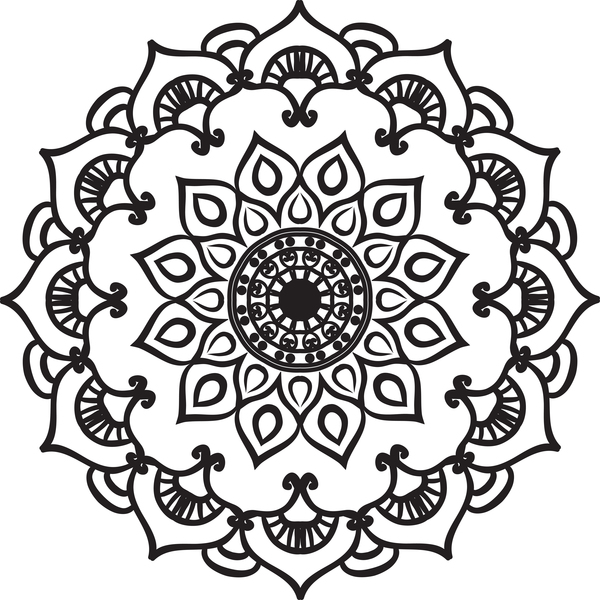 Mandala Lineart Ornament Vektor Material 13  