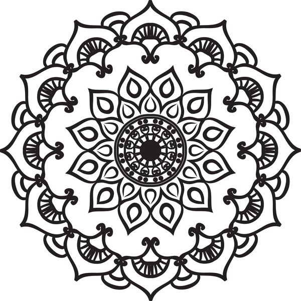 matériel de vecteur de mandala lineart ornement 13  