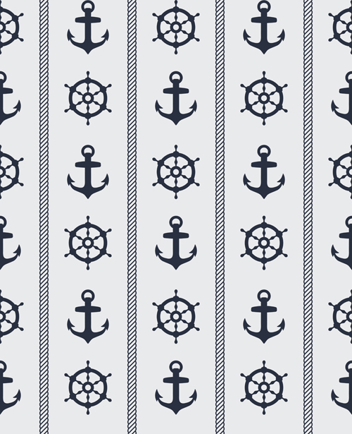 Nautical elements seamless pattern vector 03  