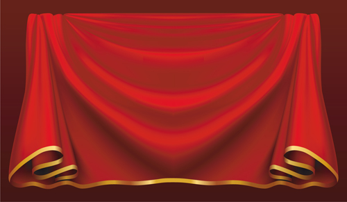 Red Stage Curtain design vector graphic 02  
