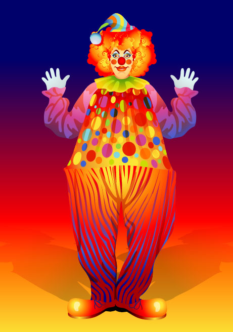 free vector cute clown Illustration 02  