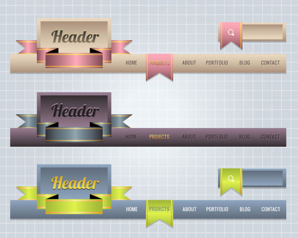 Creative Website Navigation menu design vector 02  