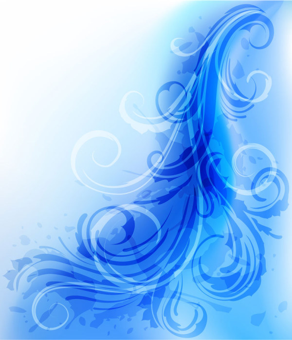 ornate blue floral backgrounds vector  