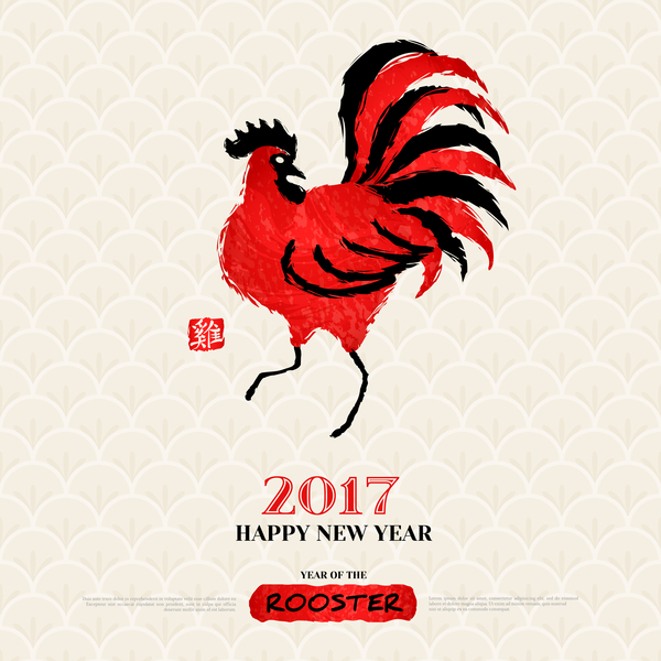 2017 year of the rooster vector material 02  