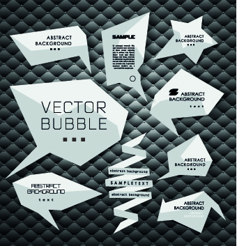 3D Origami Speech Bubbles vector 04  