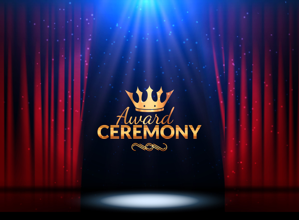 Award ceremony red curtain background vector  