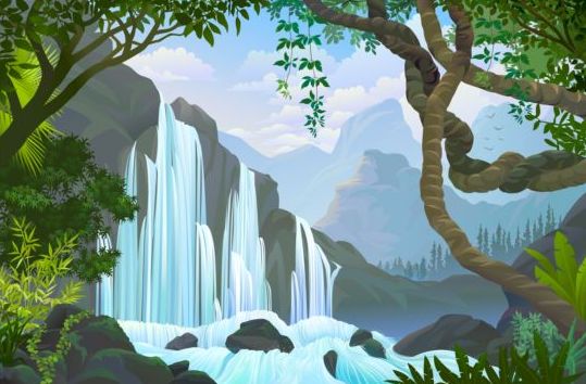 Mooie jungle landschap vector graphics 10  