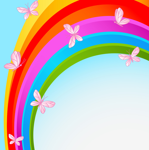 Beautiful rainbow colorful bakcgrounds vector 03  