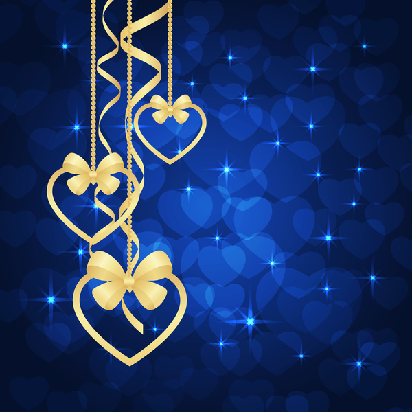 Blå Valentine bakgrunds hjärta dekorativa vektor  