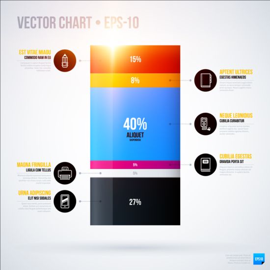 Business-Chart-Vorlage kreativ Design Vektor 04 