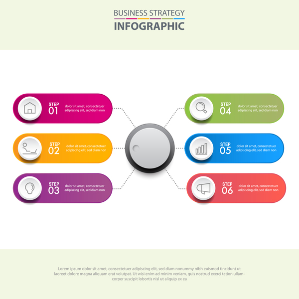 Infographic Schablonenvektor 23 der Geschäftsstrategie  