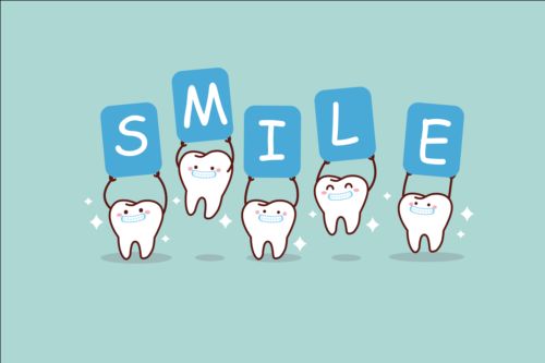 Cartoon tooth family vector 03  