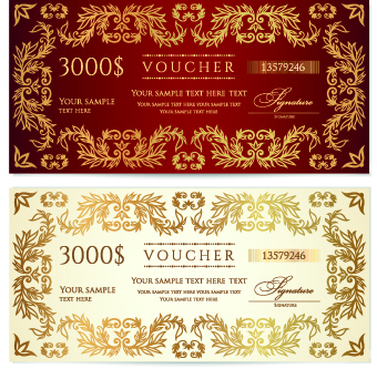 Certificate coupon design template vector 03  