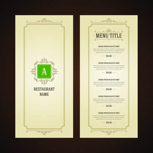 Classical menu vectors design 01  