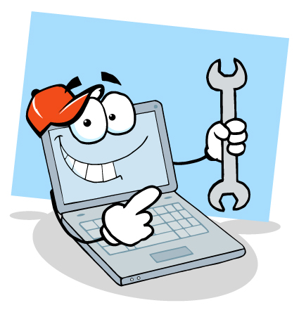 Funny Computer repair service elements vector 03  