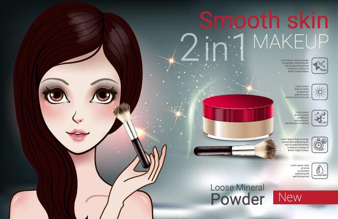 Cosmetics advertising template vectors 06  